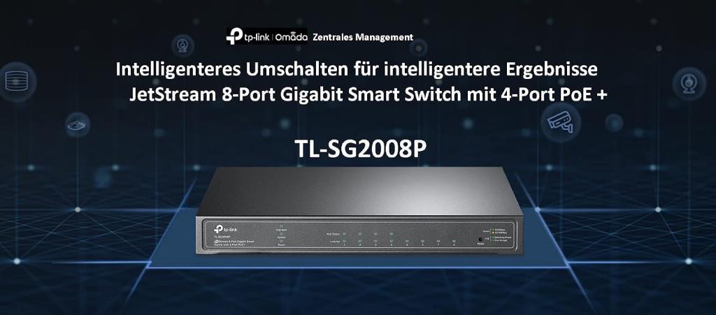 TP-Link TL-SG2008P 8 Port 10/100/1000 Mbps Gigabit PoE Switch