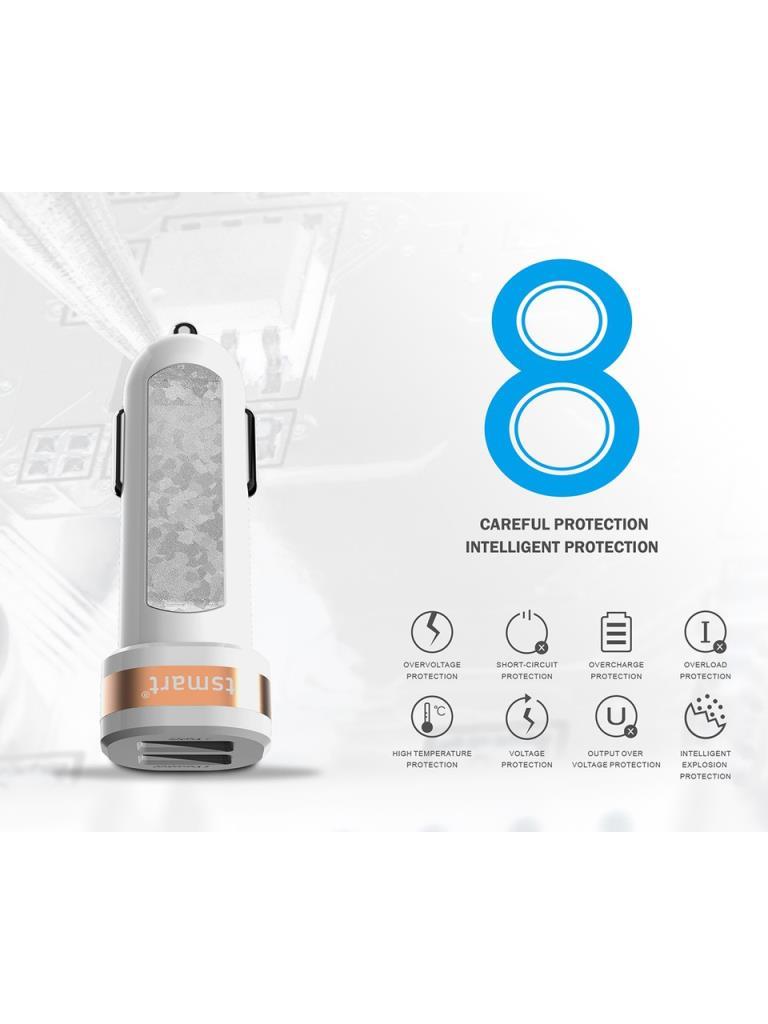 Tsmart Android Şarj Kablolu 3.4A Araç Şarj Seti - TEŞHİR