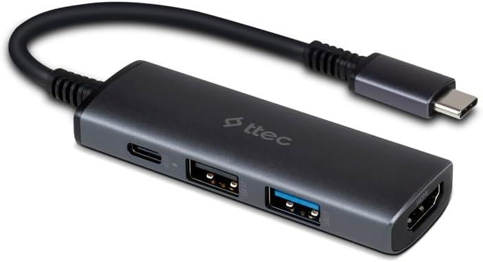 Ttec 4 Girişli USB-C Hub/Çoklayıcı USB-C 100W PD 3.0 + 4K HDMI + USB-A 3.2 + USB-A 2.0 (MacBook Uyumlu) - Outlet