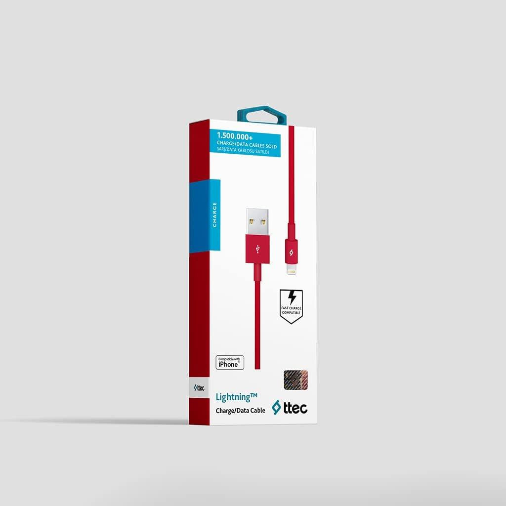 Ttec AlumiCable 2DK16K Kırmızı 1.2 m USB to Lightning Şarj Kablosu Outlet