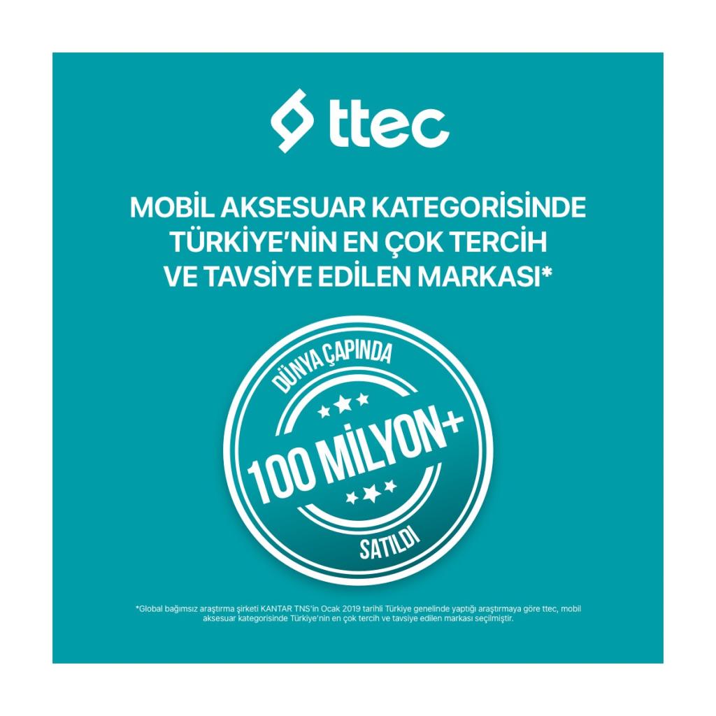 Ttec PowerCard S 2BB170S 5000 mAh 2A Hızlı Şarj LED Pil Göstergesi 2 USB Çıkışlı Powerbank