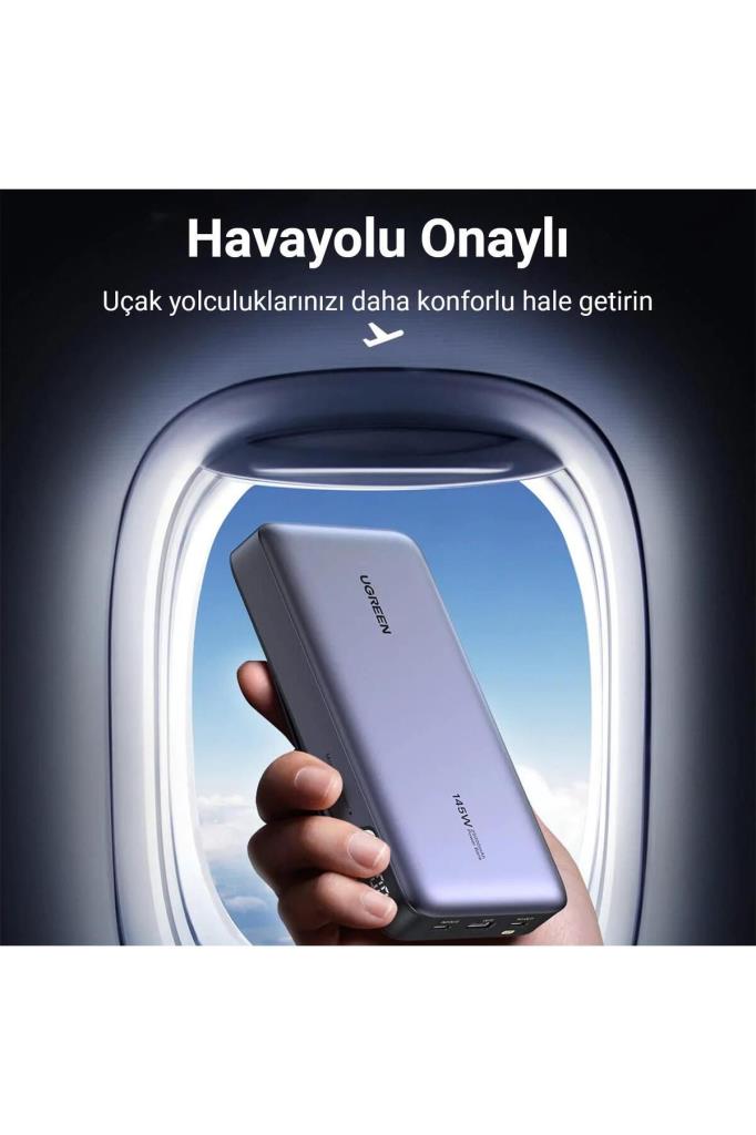 Ugreen 90597 25000 mAh Type-C Power Bank للشحن السريع مع كابل (منفذ بيع)