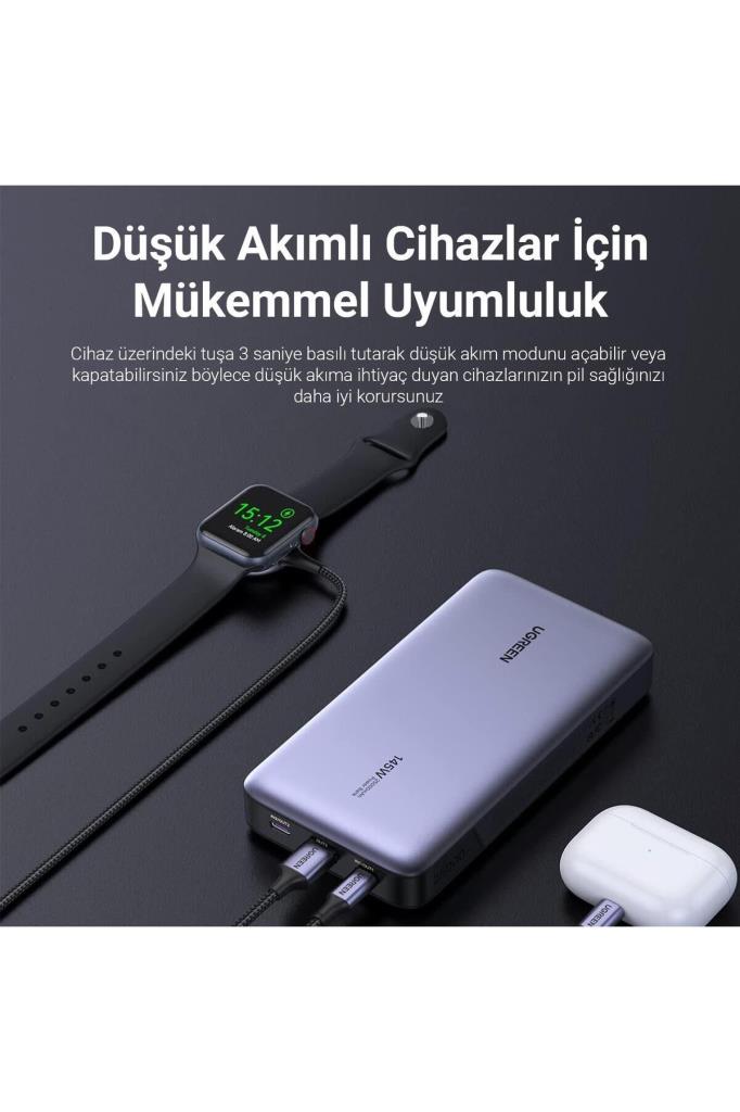 Ugreen 90597 25000 mAh Type-C Power Bank للشحن السريع مع كابل (منفذ بيع)