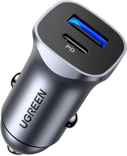 Ugreen 18W Type-C PD 4.0 ve QC 3.0 USB Hızlı Araç Şarj Cihazı - Teşhir24 Ay Garanti ** Teşhir