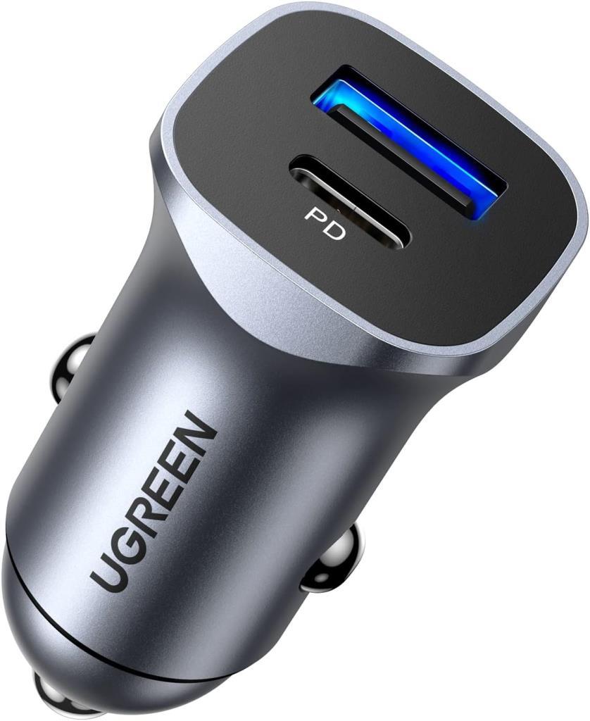 Ugreen 18W Type-C PD 4.0 ve QC 3.0 USB Hızlı Araç Şarj Cihazı - Teşhir24 Ay Garanti ** Teşhir