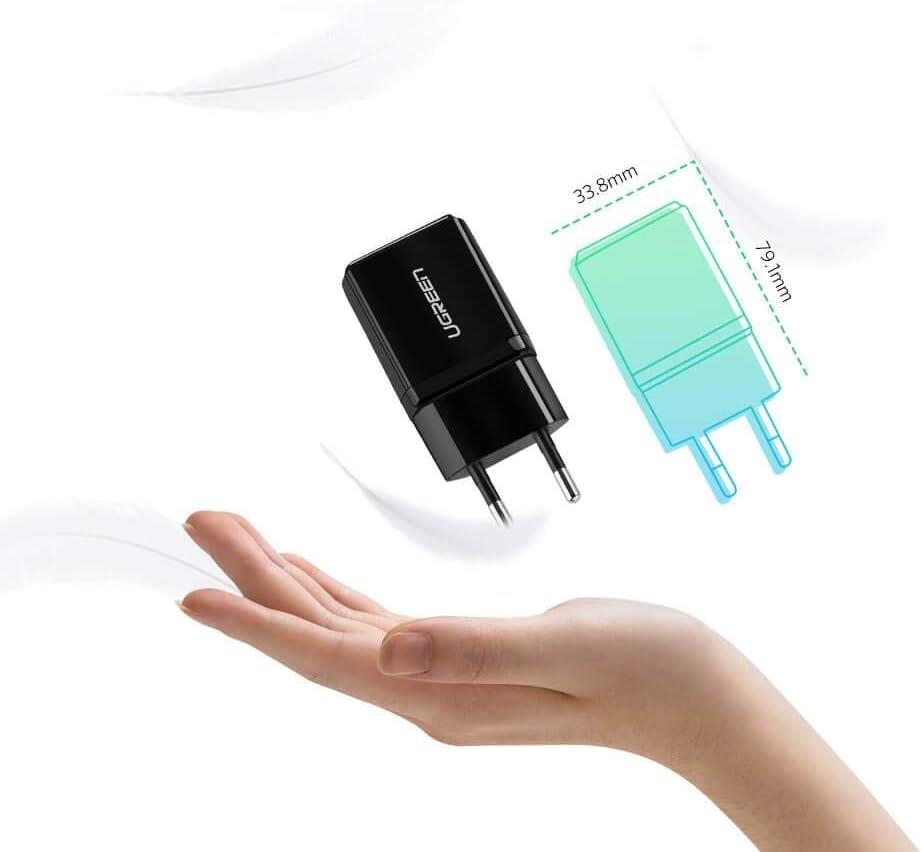 Ugreen 2.1A 10.5W USB-A Şarj Cihazı, Siyah, 50459 Teşhir