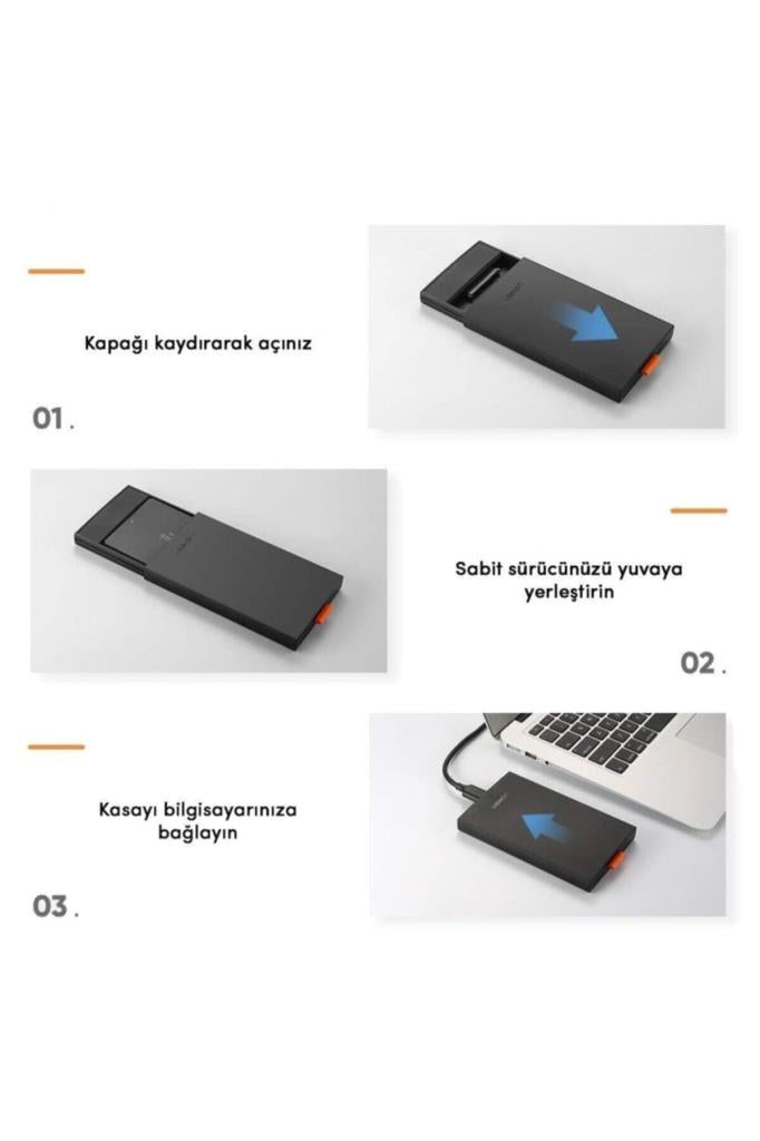 Ugreen 2.5 inch Sata USB 3.0 Hard Disk Kutusu - OUTLET