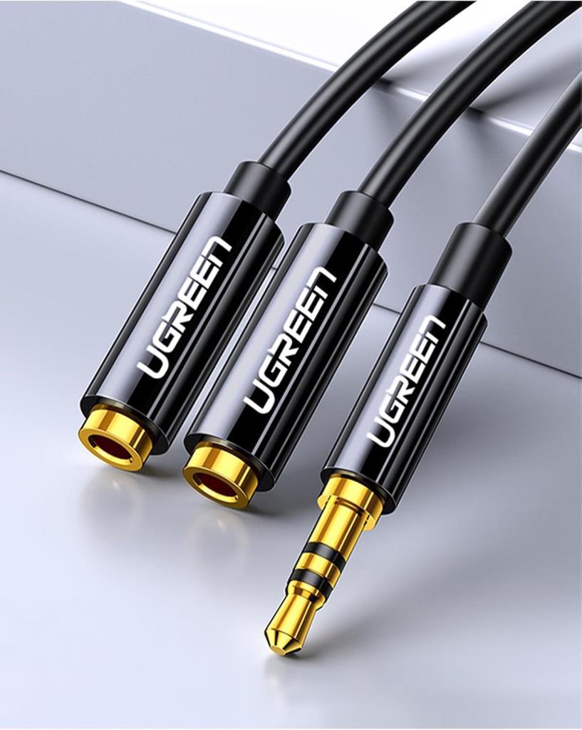 Ugreen 3.5mm 2li Aux Kulaklık Çoklayıcı Siyah - Teşhir