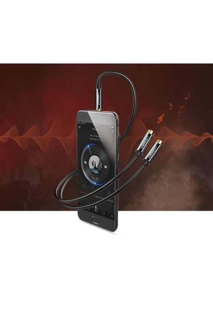 Ugreen 3.5mm Aux Stereo Kulaklık Çoklayıcı Kablo Beyaz - Outlet