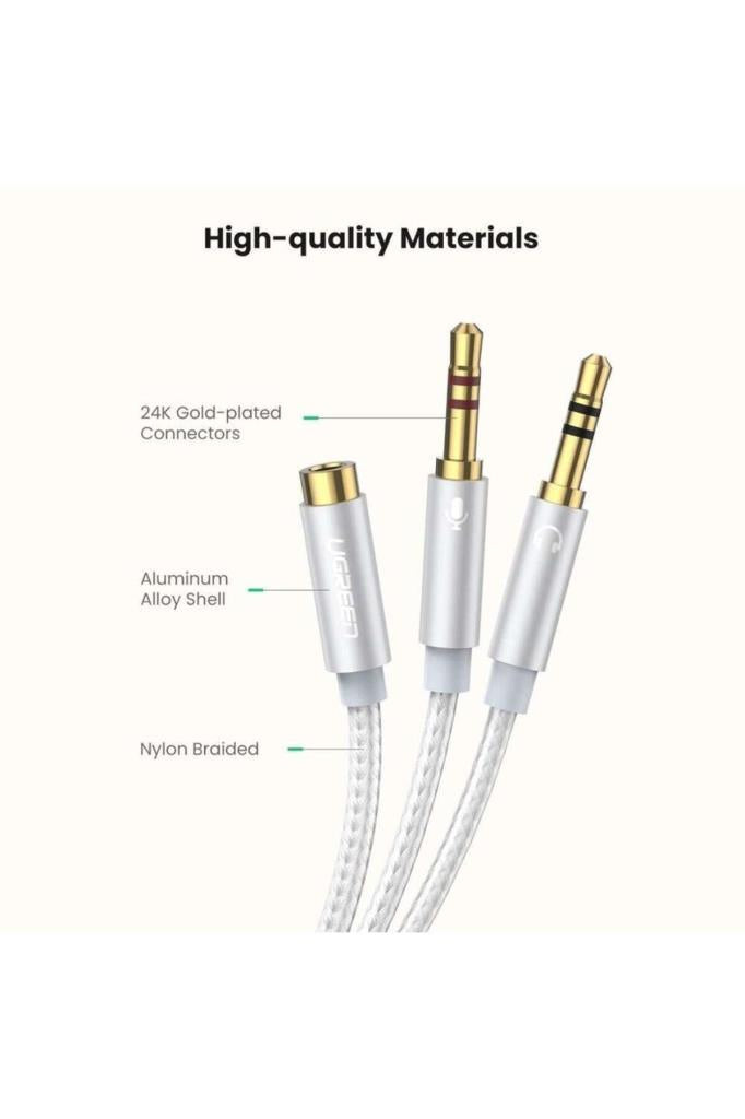 Ugreen 3.5mm Kulaklık Ve Mikrofon Birleştirici Y Kablo Gümüş - Outlet