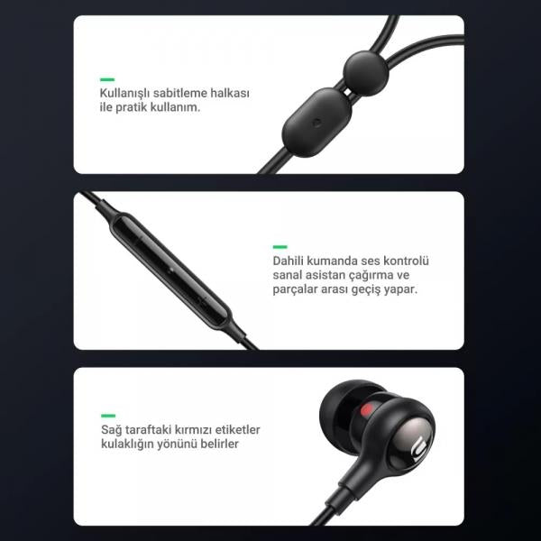 Ugreen 3.5mm Mikrofonlu Kulakiçi Kablolu Kulaklık