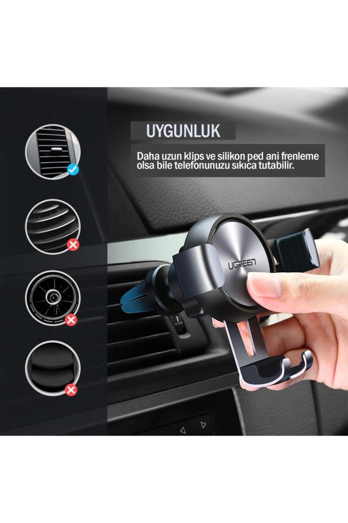 Ugreen 360 Derece Mekanik Araç Içi Telefon Tutucu Outlet