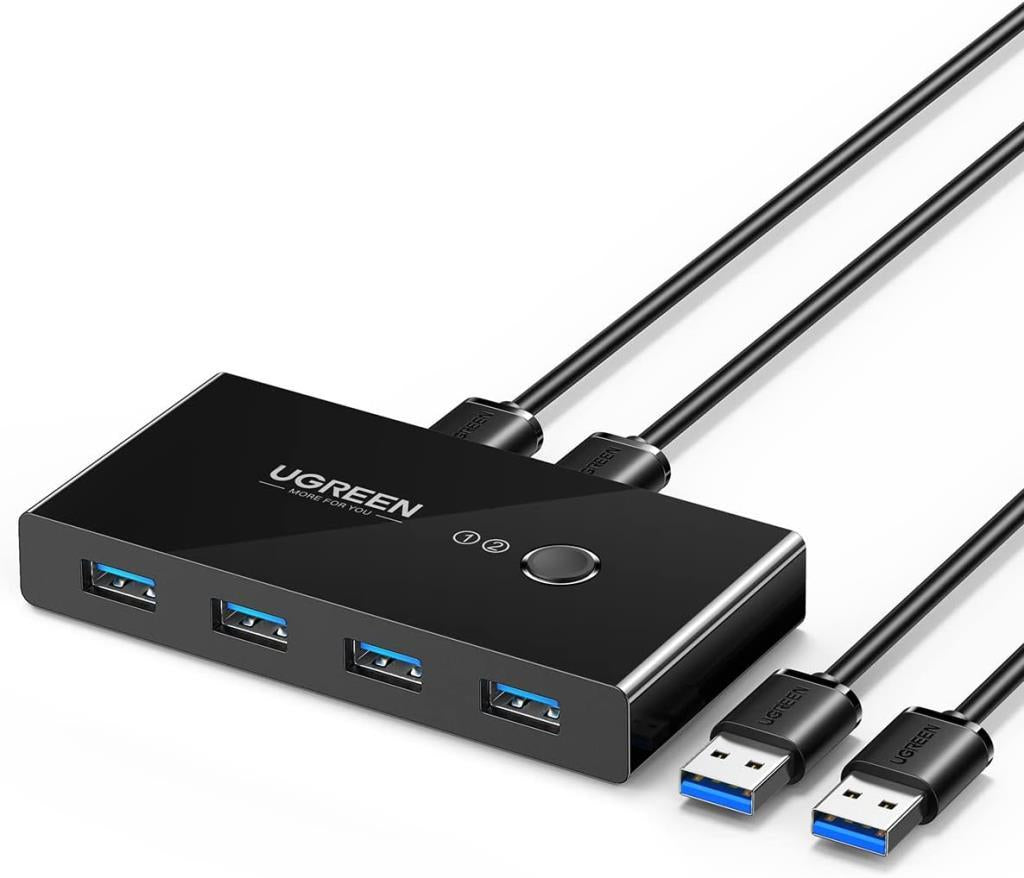 Ugreen 4 Port USB PC Switch Paylaşım Adaptörü, Siyah Teşhir