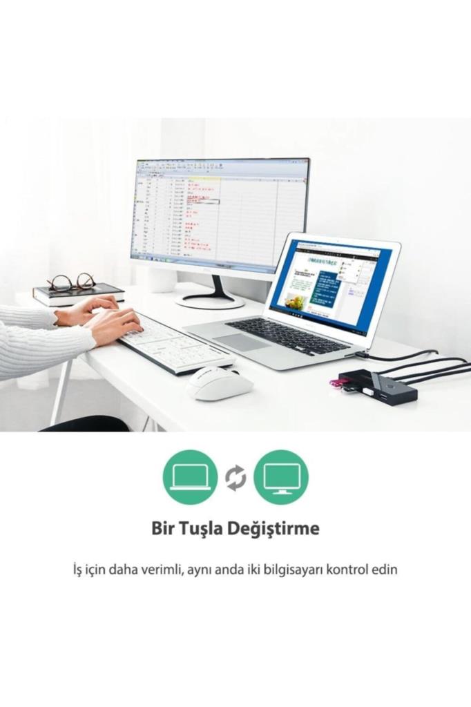 UGREEN 4 Port USB PC Switch Paylaşım Adaptörü - TEŞHİR