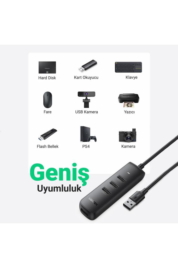 Ugreen 4-Port 5Gbps USB 3.0 Multiplier HUB Adapter 25 CM