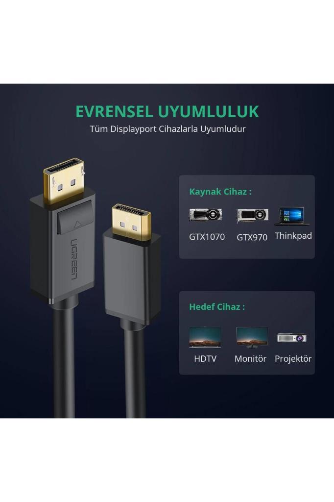 Ugreen 4K 60Hz Displayport to Displayport Kablo, 5 Metre Outlet