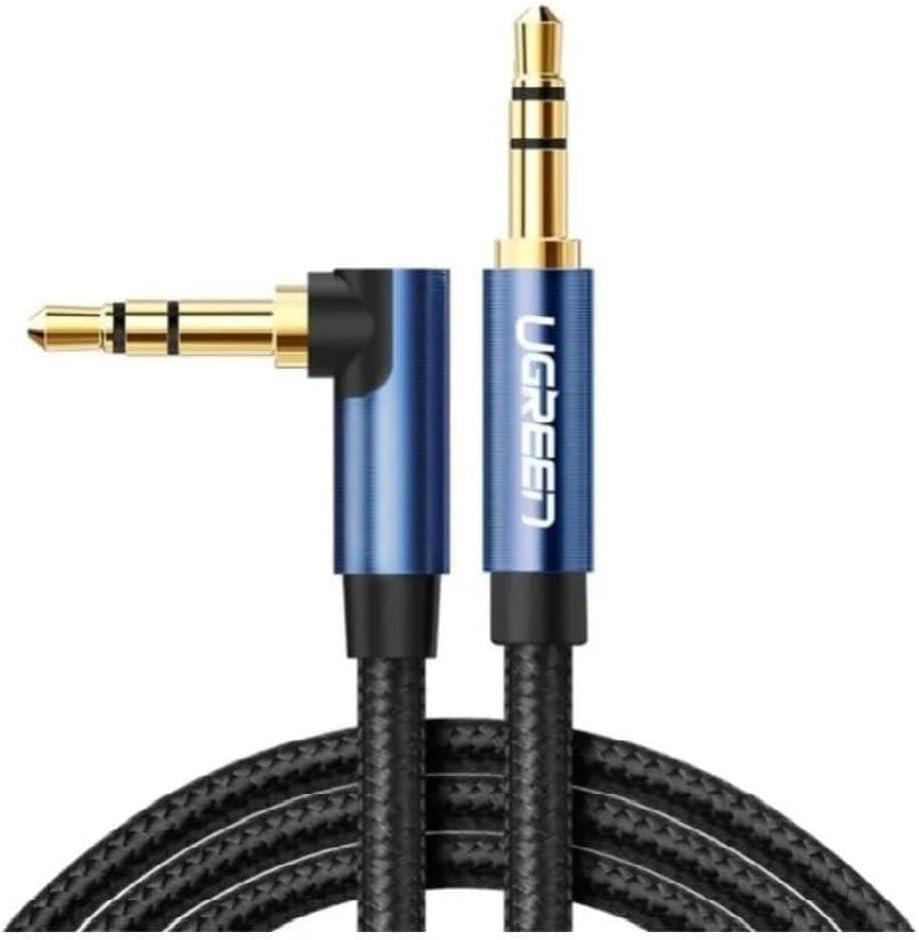 Ugreen 90 Derece L Tipi 3.5 mm Aux Ses Kablosu Mavi 2 Metre Outlet
