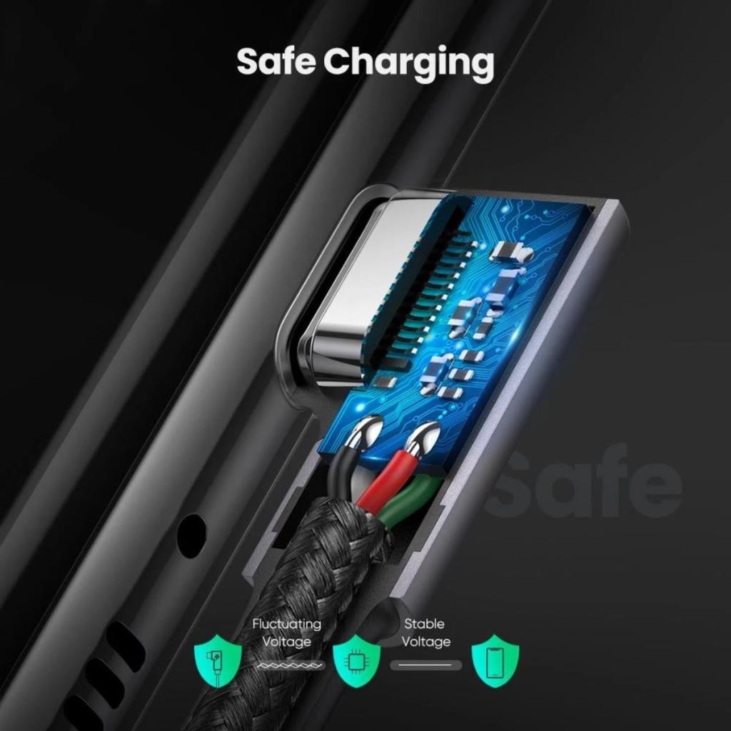 Ugreen 90 Derece Type-C to Type-C 60W Data ve Şarj Kablosu 1 Metre