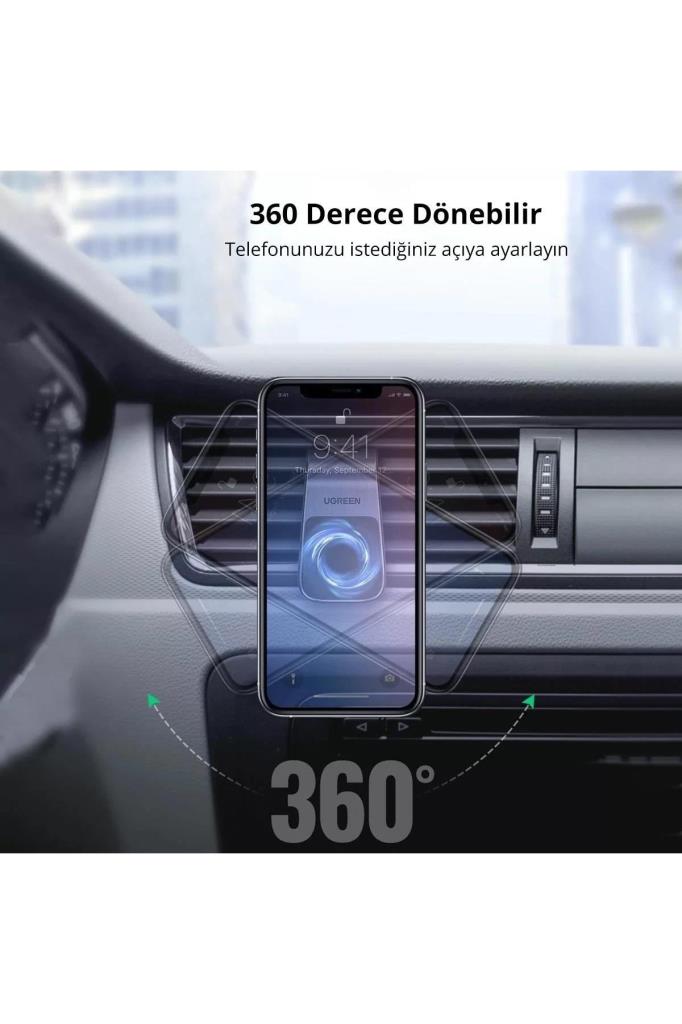 Ugreen Uzun Manyetik Araç İçi Telefon Tutucu, Siyah (80712B / LP292) - TEŞHİR