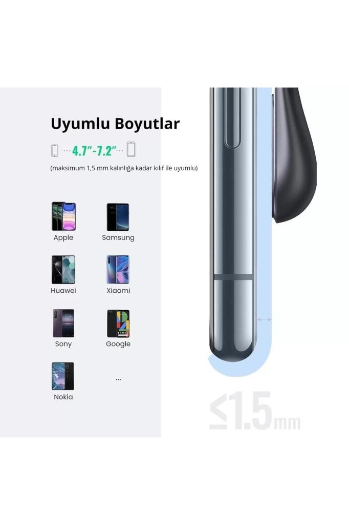 Ugreen Uzun Manyetik Araç İçi Telefon Tutucu, Siyah (80712B / LP292) - TEŞHİR