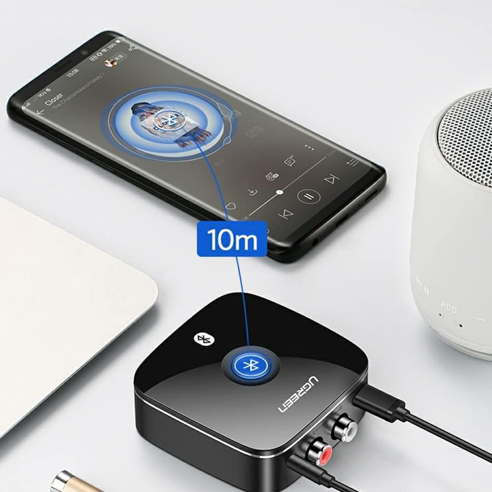 Ugreen Bluetooth 5.1 RCA Aux Ses Adaptörü, Siyah