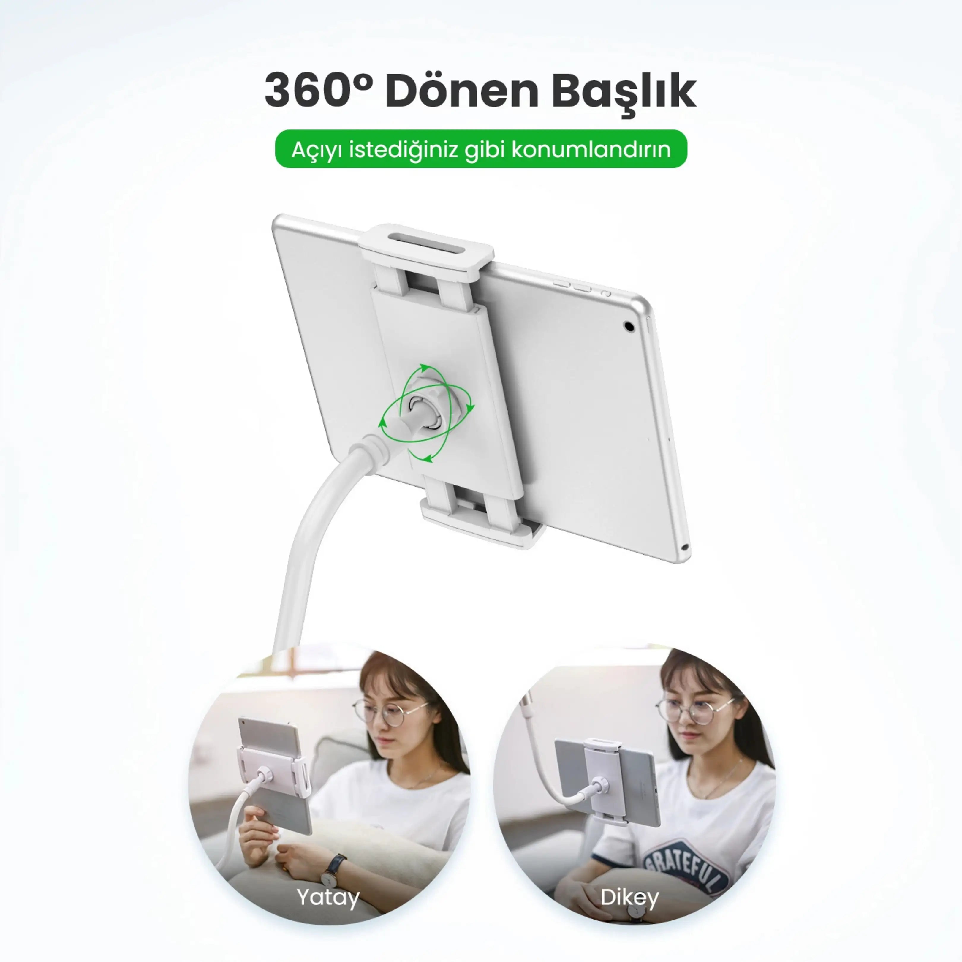 Ugreen Flexible Masaüstü Telefon Tutucu Siyah - OUTLET