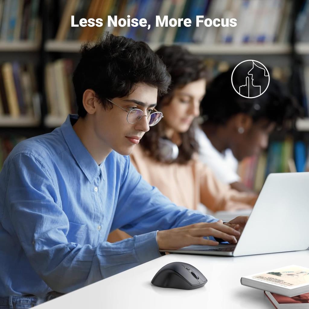 UGREEN Kablosuz Ergonomik Fare, USB Alıcılı 2.4GHz 4000 DPI Sessiz İnce Kablosuz Bluetooth Fare, Tablet,PC,Dizüstü Bilgisayar ile Uyumlu - Teşhir