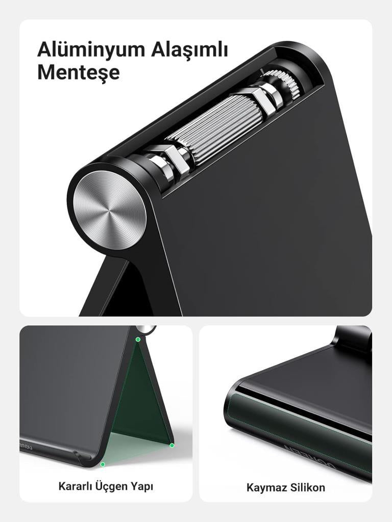 UGREEN Çok Açılı Masaüstü Siyah Tablet Telefon Standı Teşhir