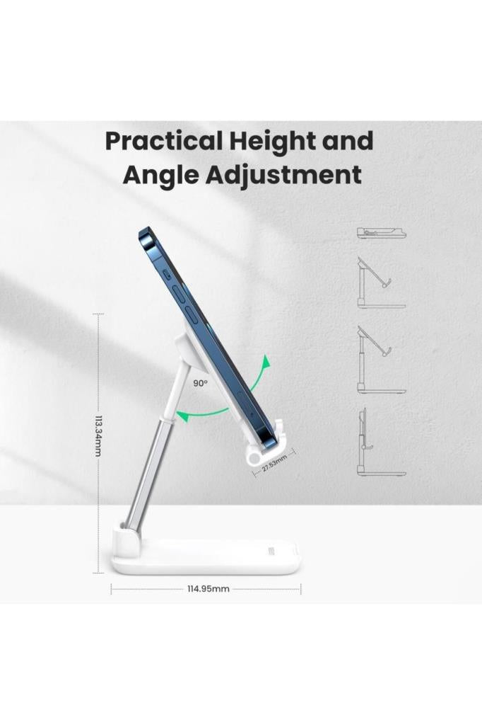 Ugreen Katlanabilir Çok Açılı Yükseklik Ayarlı Telefon Standı Beyaz