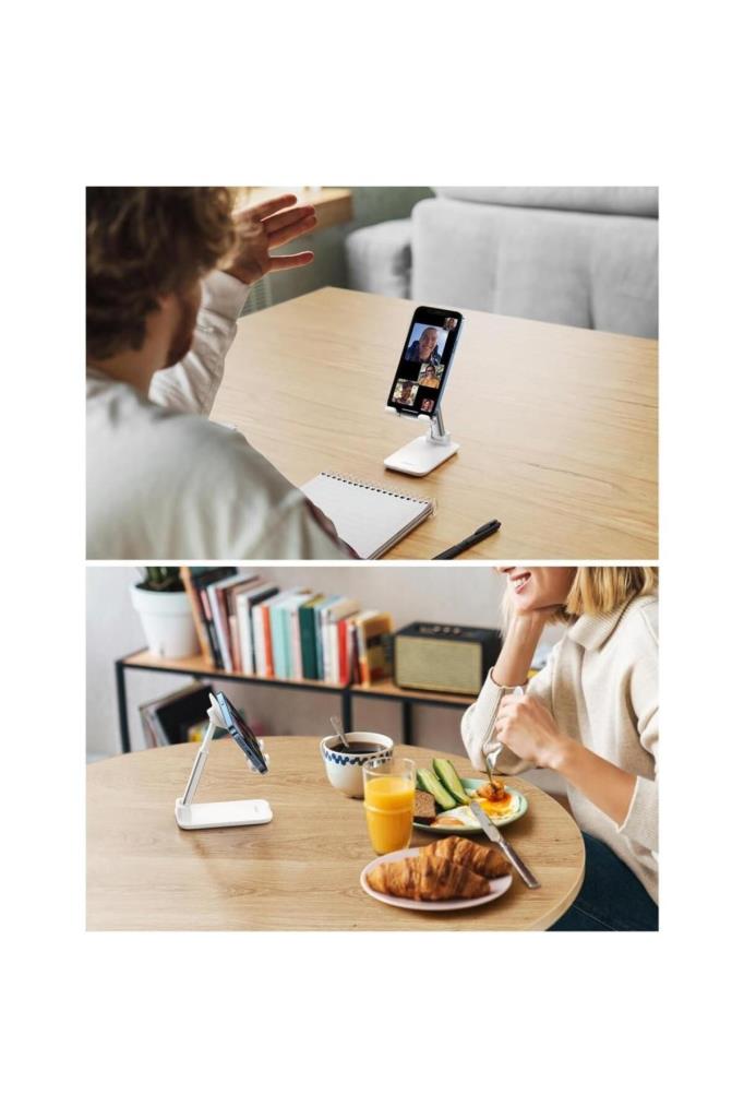 Ugreen Katlanabilir Çok Açılı Yükseklik Ayarlı Telefon Standı Beyaz