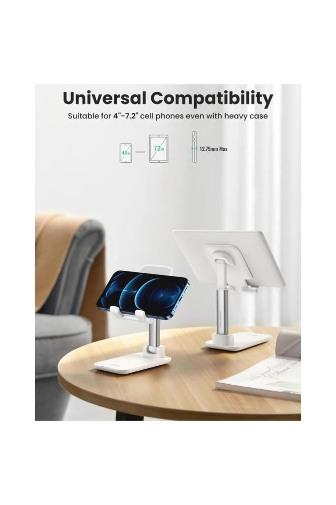 Ugreen Katlanabilir Çok Açılı Yükseklik Ayarlı Telefon Standı Beyaz