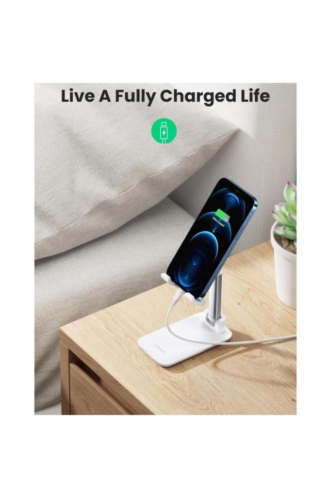 Ugreen Katlanabilir Çok Açılı Yükseklik Ayarlı Telefon Standı Beyaz