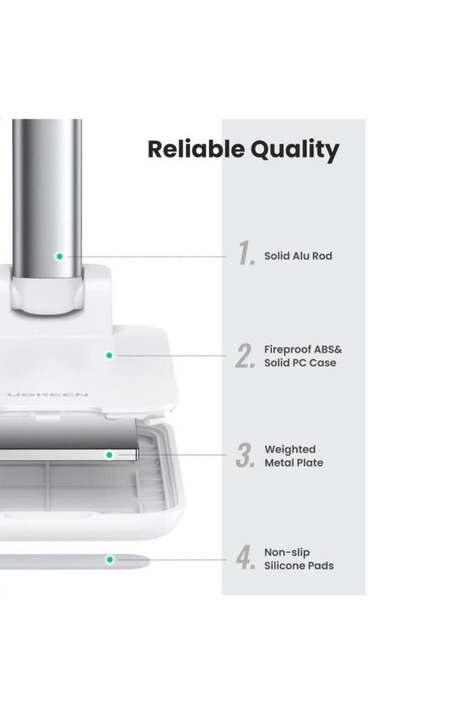 Ugreen Katlanabilir Çok Açılı Yükseklik Ayarlı Telefon Standı Beyaz