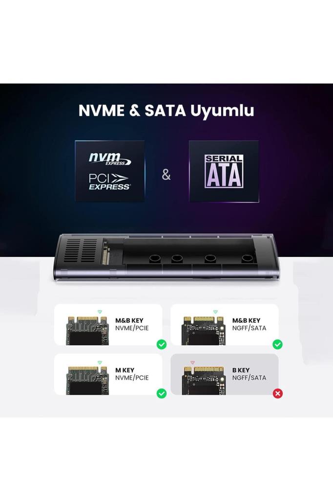 Ugreen M.2 NVME NGFF USB-C 3.2 Gen2 10Gbps Disk Kutusu Outlet