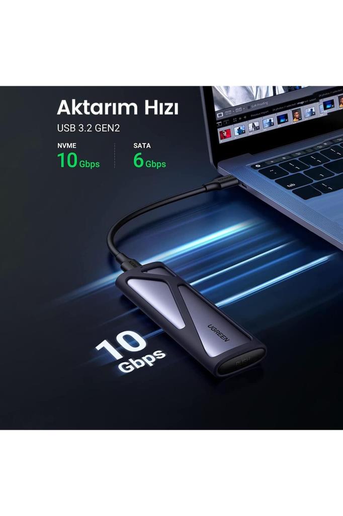 Ugreen M.2 NVME NGFF USB-C 3.2 Gen2 10Gbps Disk Kutusu Outlet