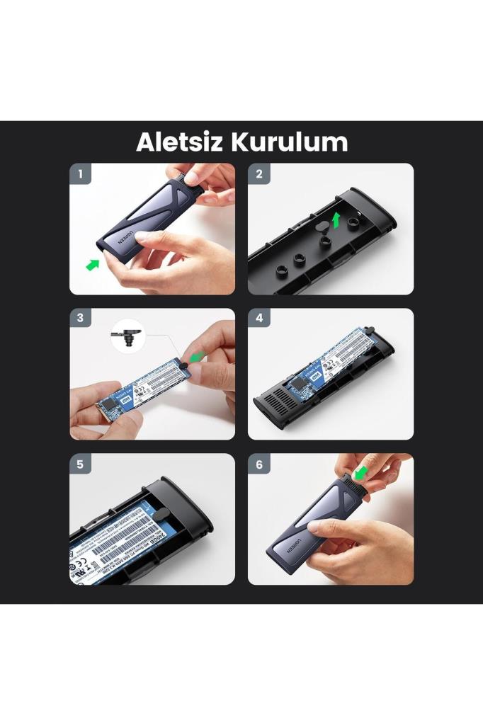 Ugreen M.2 NVME NGFF USB-C 3.2 Gen2 10Gbps Disk Kutusu Outlet