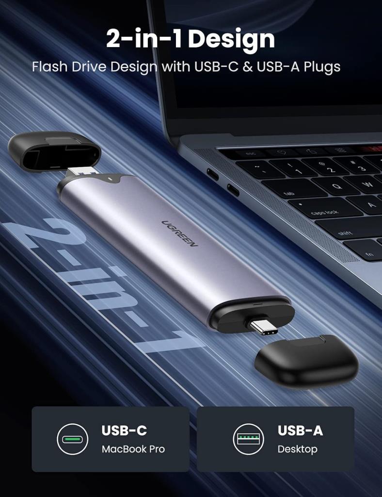 Ugreen M.2 NVME NGFF USB-C 3.2 Gen2 10Gbps Disk Kutusu - Outlet