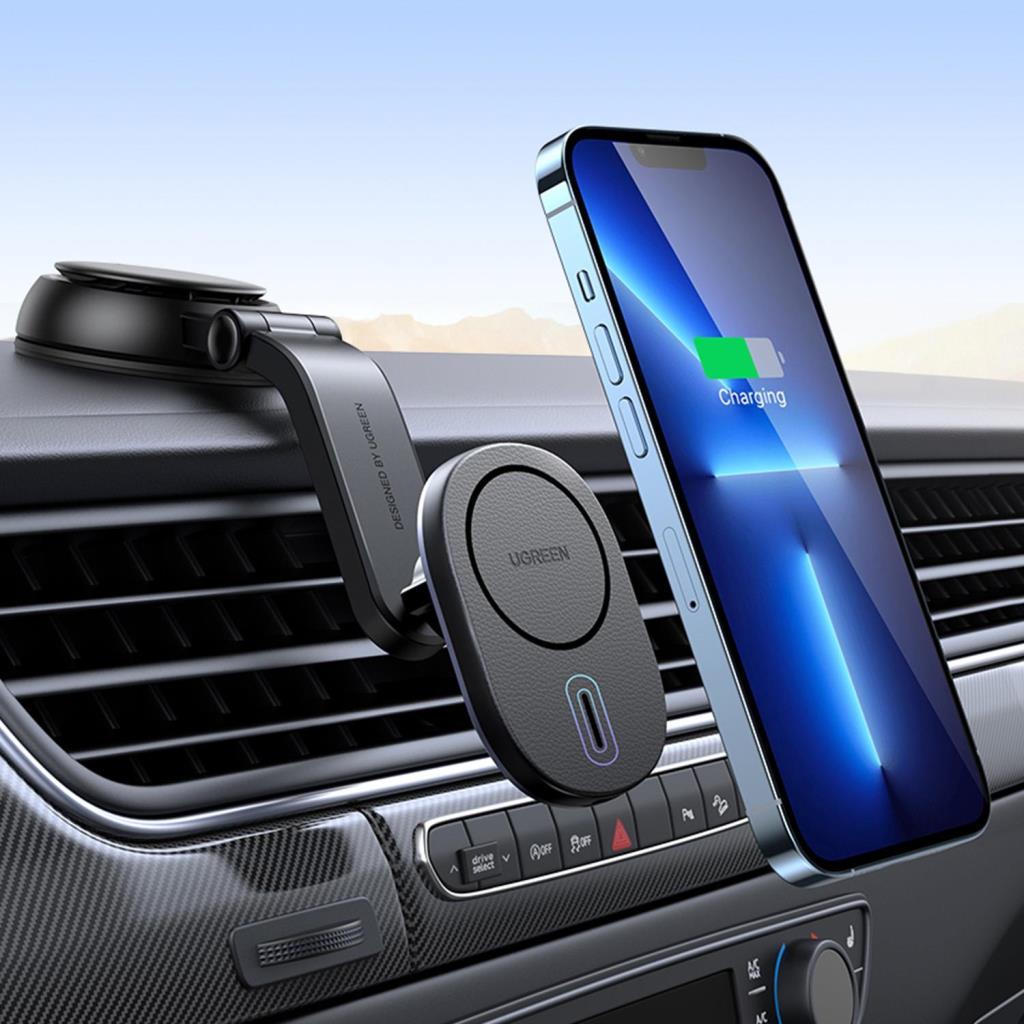 Ugreen 15W iPhone Magsafe Telefon Tutucu Araç içi Kablosuz Şarj Cihazı Teşhir