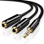 Ugreen Mikrofon ve Kulaklık Ayırıcı 3.5 mm Y Kablo Siyah - Outlet