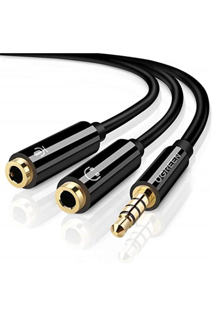 UGREEN Mikrofon ve Kulaklık Ayırıcı 3.5 mm Y Kablo Siyah