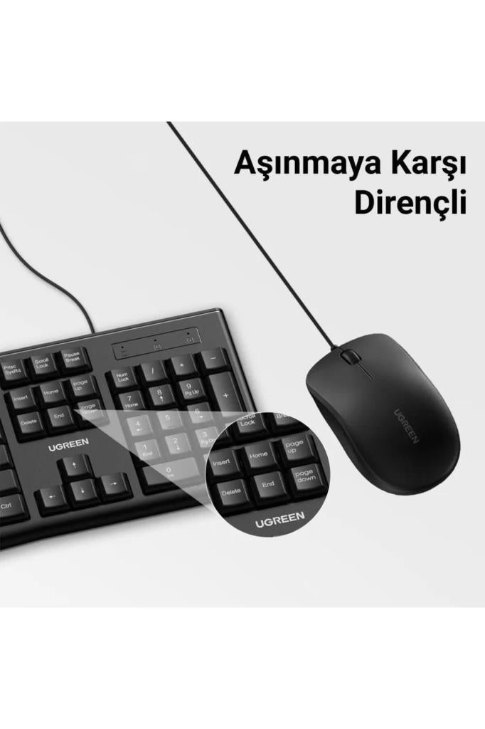 Ugreen Mk003 Ingilizce Kablolu Klavye Mouse Seti Teşhir