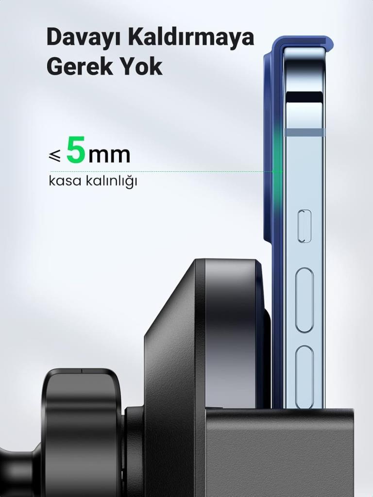Ugreen 15w Kablosuz Şarj Destekli Araç Içi Sensörlü Otomatik Telefon Tutucu Outlet