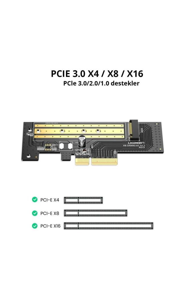 Ugreen PCIe 3.0 M.2 Nvme ve Ngff Okuyucu Adaptör Kartı