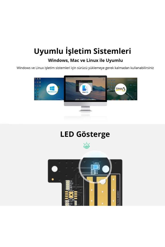 Ugreen PCIe 3.0 M.2 Nvme ve Ngff Okuyucu Adaptör Kartı