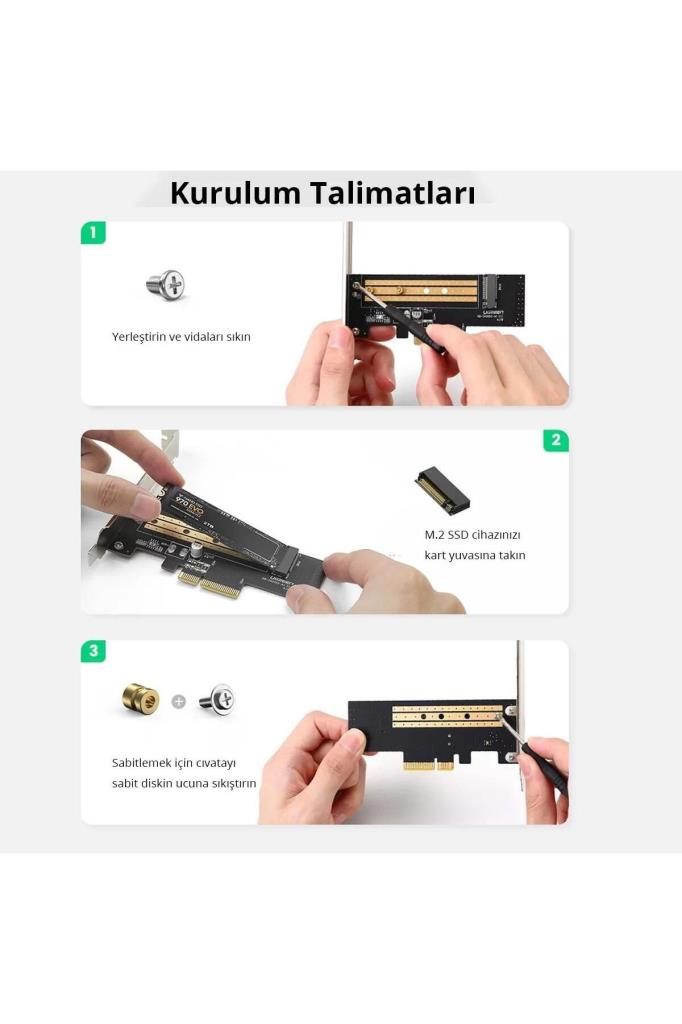 Ugreen PCIe 3.0 M.2 Nvme ve Ngff Okuyucu Adaptör Kartı