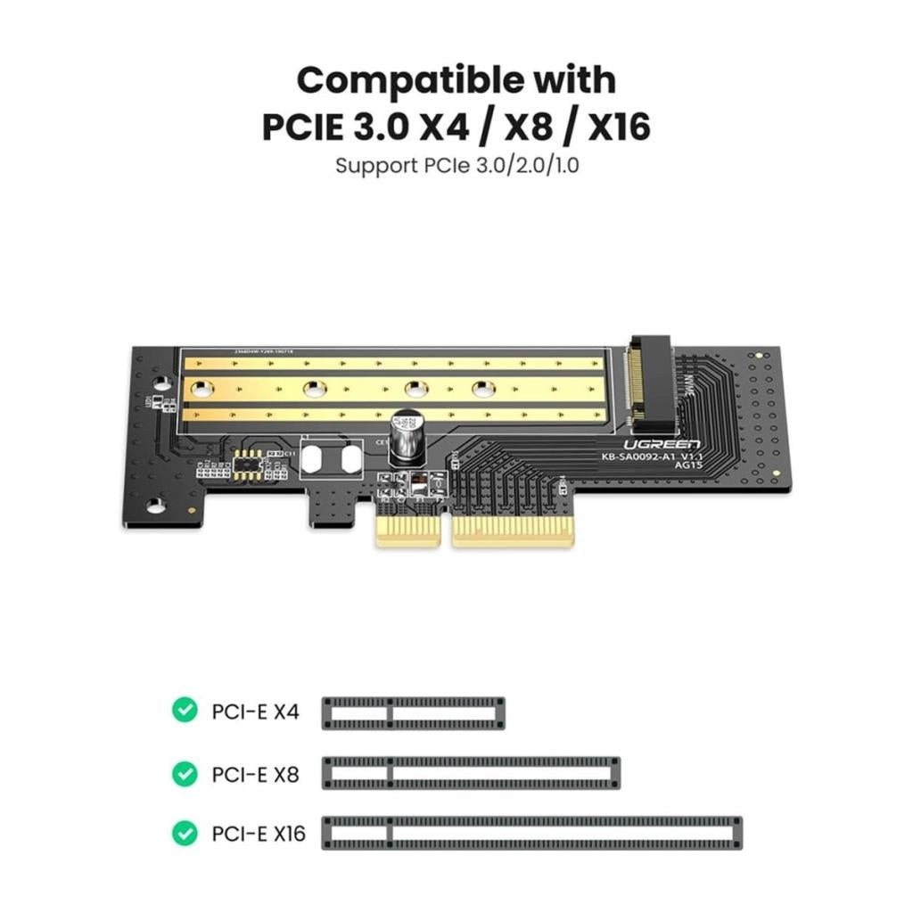 Ugreen PCIe 3.0 M.2 NVME ve NGFF Okuyucu Adaptör Kartı outlet