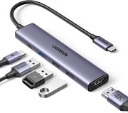 UGREEN Revedok 5 in 1 Type-C 3XUSB-A, USB-C, HDMI Usb-C Çoklayıcı Gri