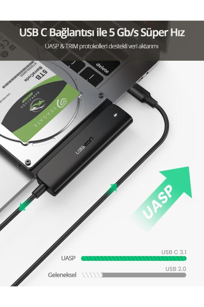 Ugreen 70610 Type-C to SATA Dönüştürücü