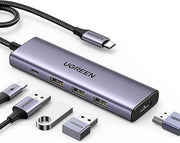 Ugreen Type-C to 4K/60Hz HDMI 3xUSB 3.0 100W PD Güç Girişi Çoklayıcı Hub Adaptör - TEŞHİR