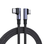 Ugreen Type-C to Type-C 100 W 5A Örgülü 90 Derece Şarj Kablosu 1 Metre